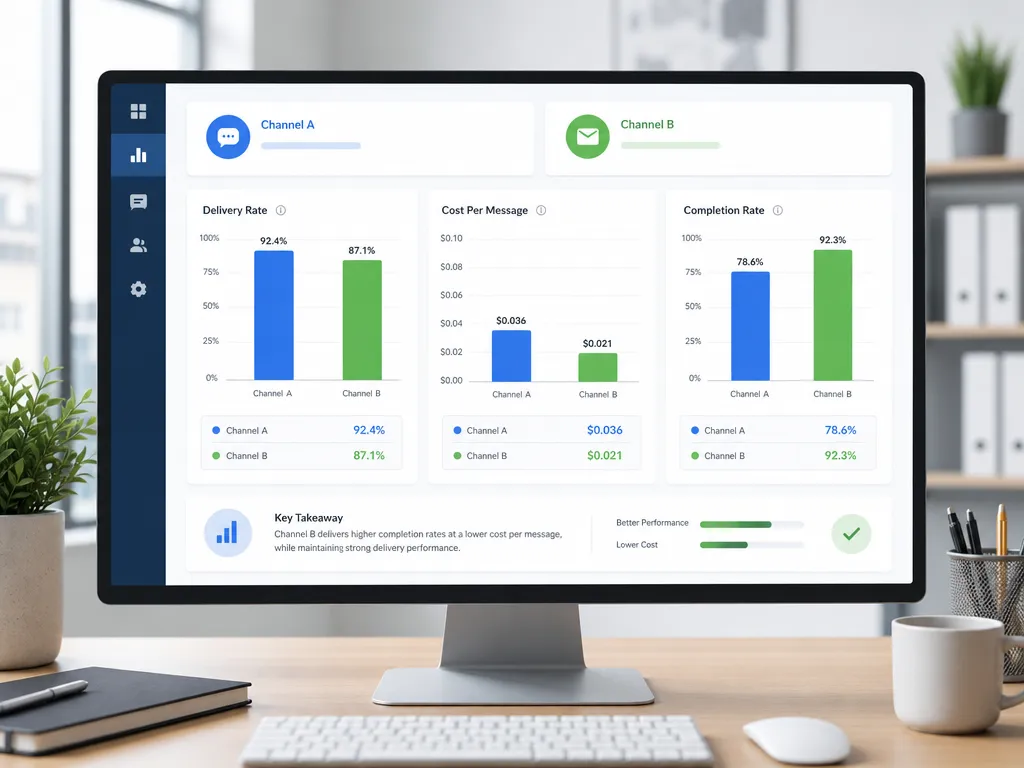 Dashboard comparing verification costs and delivery rates